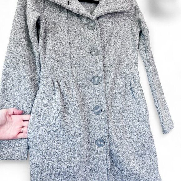 Patagonia Women's Better Sweater Coat Fleece Trench Birch White Gray Size Small - Picture 3 of 9